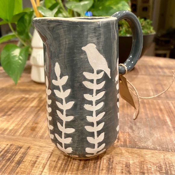 NWT Mud Pie Blue Stoneware Bud Vase - Picture 5 of 6